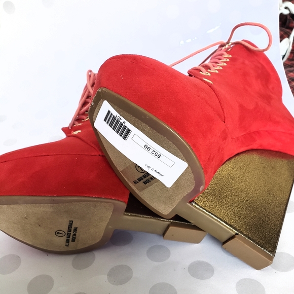 Liliana Denim Fabulous Lace-Up High Top Wedge Sneaker